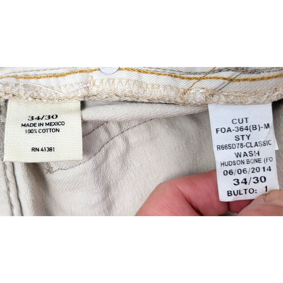 Polo Ralph Lauren 867 Classic Fit Jeans Men’s 34x30 Hudson Bone Wash Beige - Picture 11 of 15